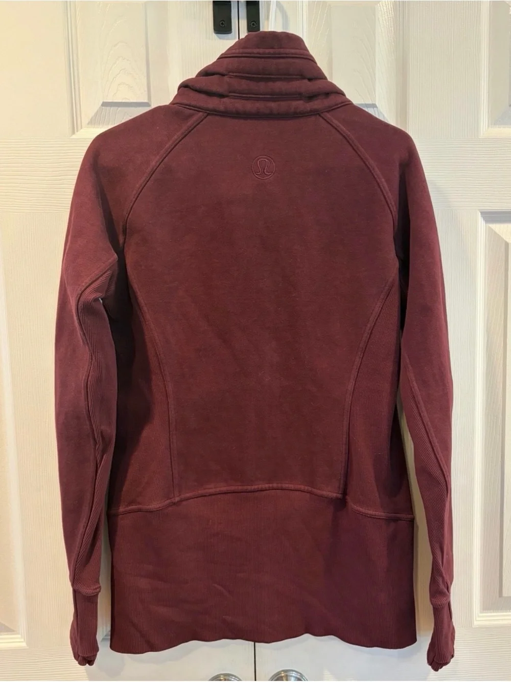 Lululemon Set of 2-Burgundy Half-Zip Jacket with Light Heather Grey Long Sweater